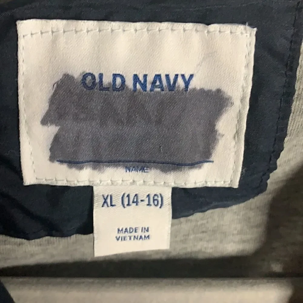 Old Navy Boys Hooded Zip Jacket Navy Blue - 14-16